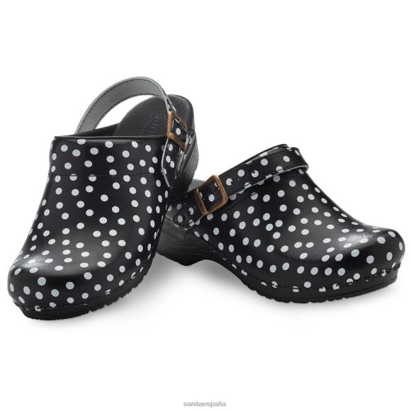 sanita_zapatos_mujer_estela_nt6n35_negro_lunares.jpg Sanita zapatos mujer estela NT6N35 negro lunares - Image 1