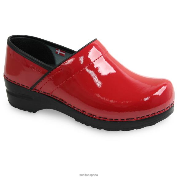 Sanita zapatos mujer Pro. patentar NT6N106 rojo